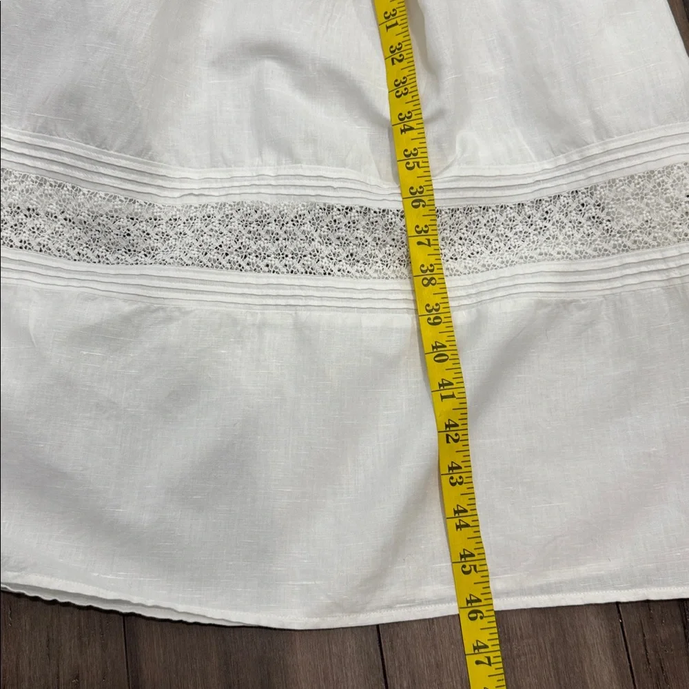 Eileen West vintage dropped waist White Midi slip Dress cotton linen blend - Picture 11 of 11